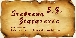 Srebrena Zlatarević vizit kartica